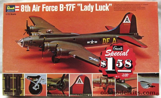 Revell 1/72 Boeing B-17F Flying Fortress 'Lady Luck' 8th Air Force, H209-200 plastic model kit